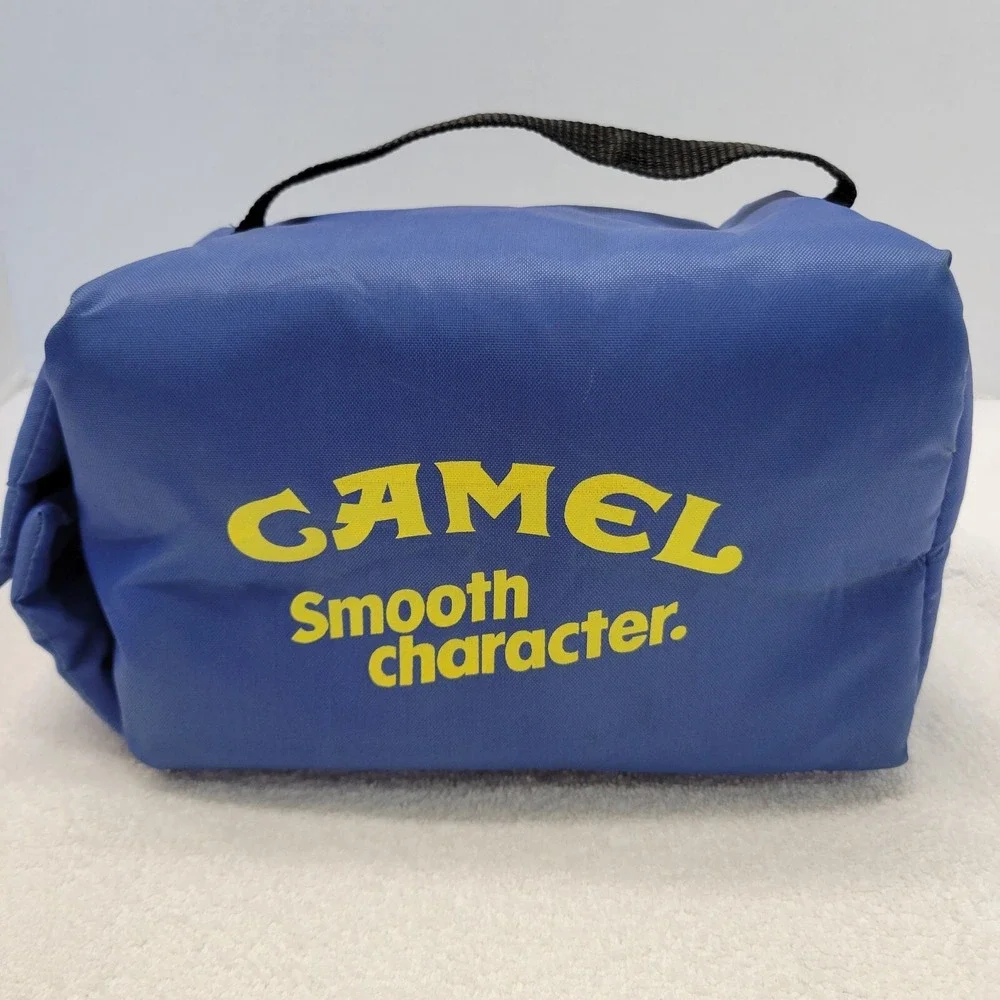 Vtg 90's Smooth Character Camel Cigarettes Kool Pak Handl Hook & Loop Bag Blue